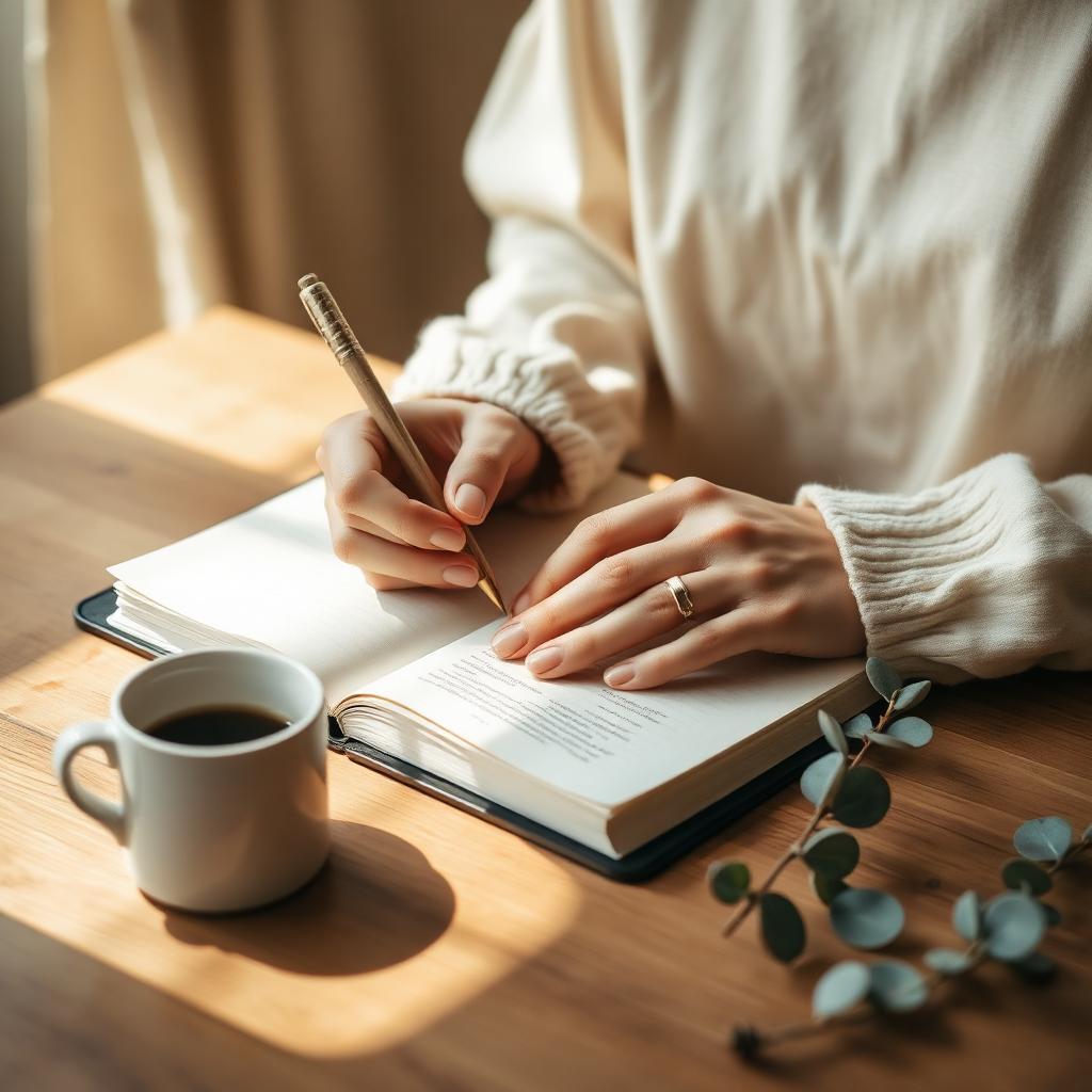 Journaling in morning light